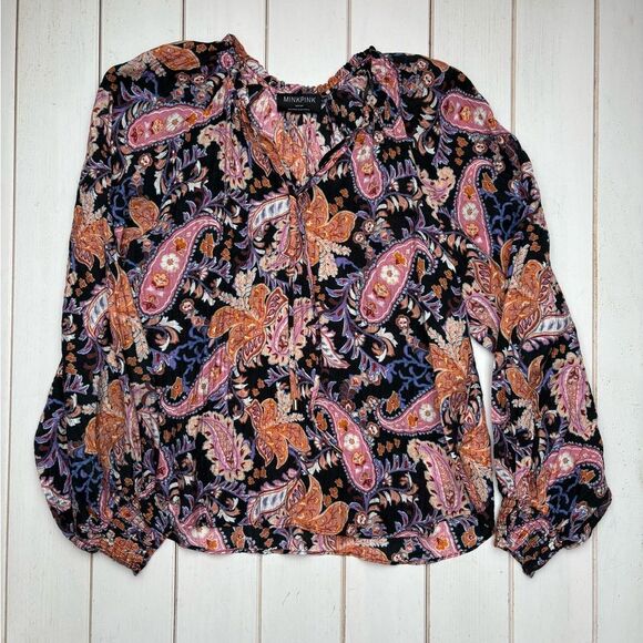 Minkpink Boho Paisley Print Top - Picture 2 of 12